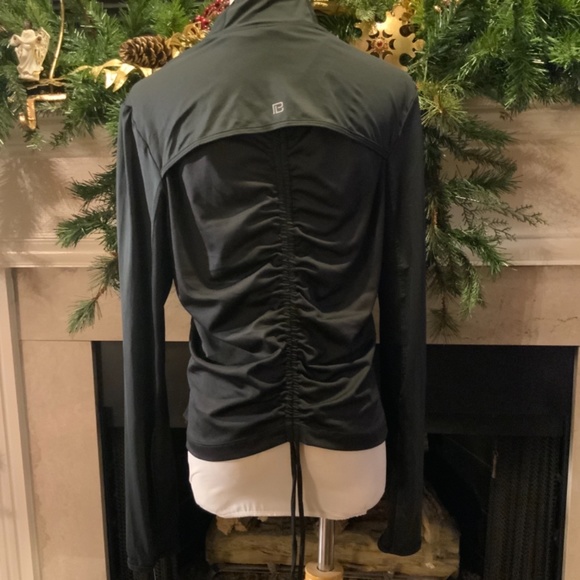 NWT Body Language Sportswear Women Jacket Black Ruched Tie Back Medium RET $148 - Picture 5 of 7
